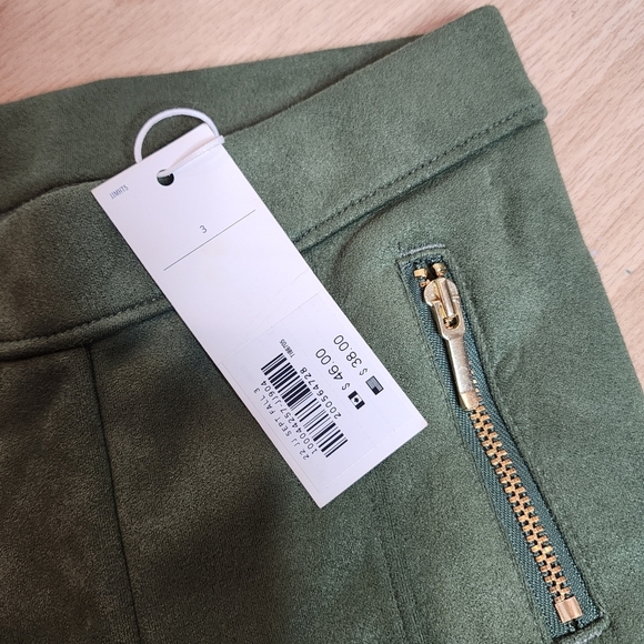 NWT Janie and Jack Faux Suede Green Pull On Pants Kids Size 3 - Picture 2 of 11